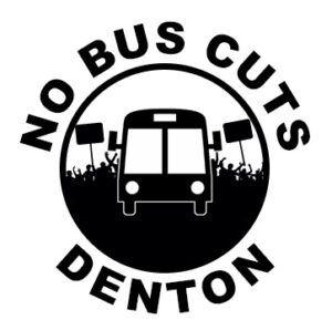 No Bus Cuts Denton logo