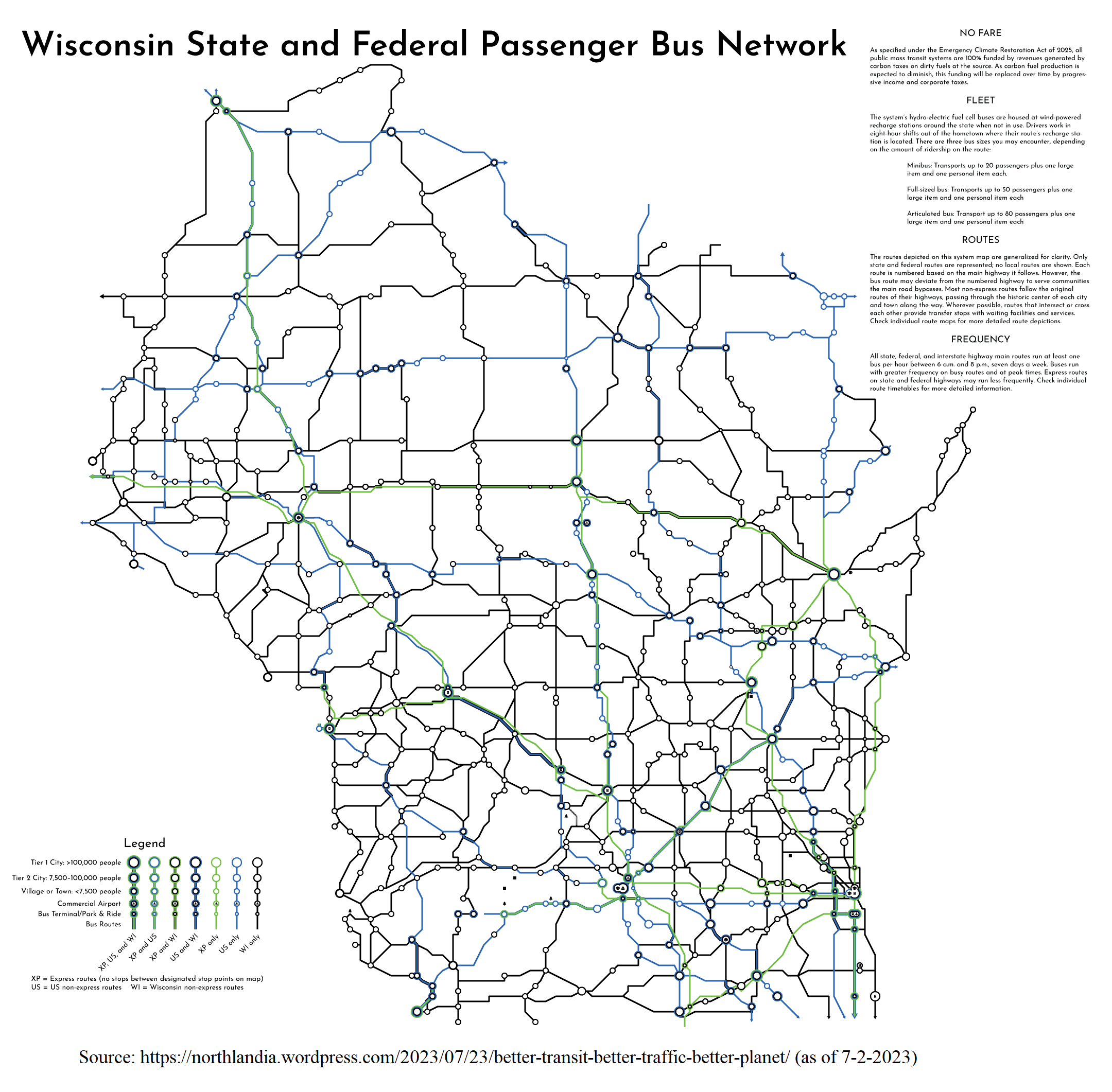 Map of state bis routes